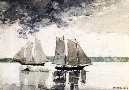(image for) Handmade oil painting Copy paintings of famous artists Winslow Homers Paintings Two Schooners (aka Two